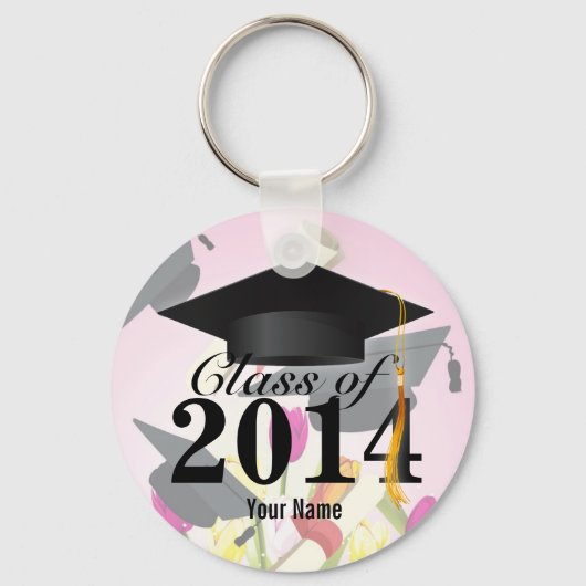 Klasse legant van roze Afstuderen 2014 Sleutelhanger (Voorkant)