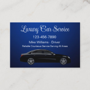 Klasse luxe autoverhuur Taxi Chauffeur Visitekaartje