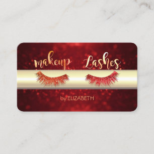 Klasse luxe  Elegant , Glitter Wimpers, Rode Bokeh Visitekaartje
