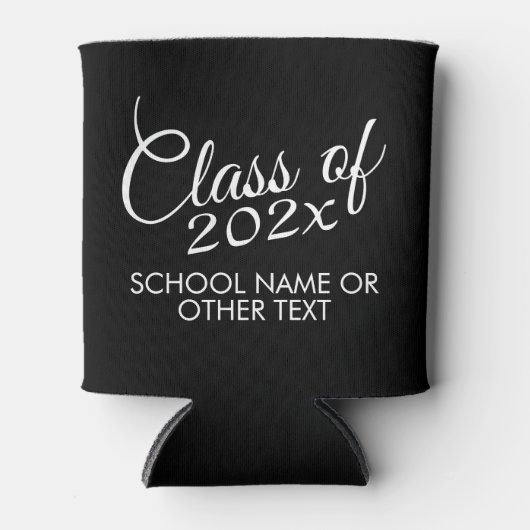 Klasse met aangepast jaar en middelbare school blikjeskoeler (Voorkant)