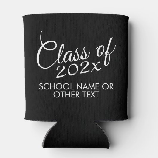 Klasse met aangepast jaar en middelbare school blikjeskoeler (Achterkant)