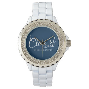 Klasse met aangepast jaar en middelbare school horloge