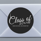 Klasse met aangepast jaar en middelbare school ronde sticker