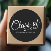 Klasse met aangepast jaar en middelbare school ronde sticker