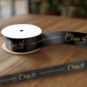 Klasse met aangepast jaar en schoolzwart goud satijnen lint