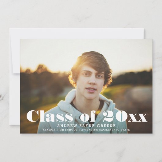 Klasse - Moderne Typografische Boys | AFSTUDEREN Aankondiging (Voorkant)