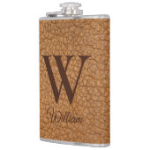 Klasse Monogram Beginletter Bruine Nep Leer Fles Heupfles (Links)