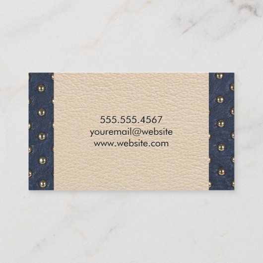 Klasse Monogram | Leder onbekleed Visitekaartje (Achterkant)