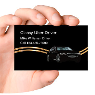 Klasse onafhankelijke Uber-rit chauffeur Visitekaartje