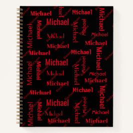 Klasse Opmerking voor zwart-wit en rood, voornaam  Notitieboek