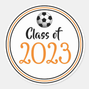 Klasse Oranje en zwart Afstuderen Ronde Sticker