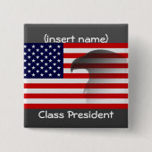 klasse president vierkante button 5,1 cm (Voorkant)