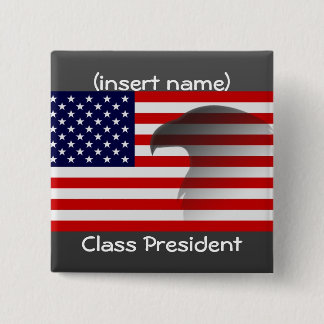 klasse president vierkante button 5,1 cm