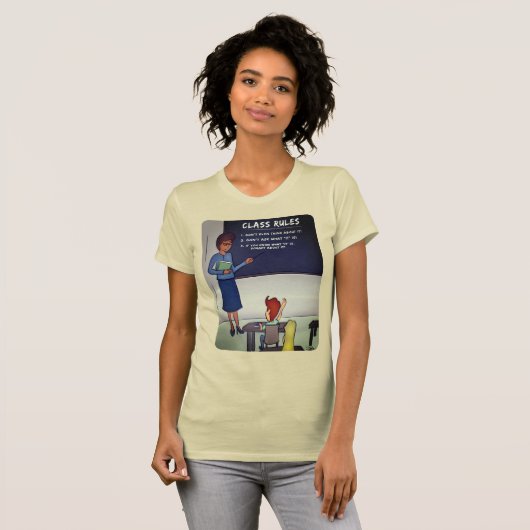Klasse Regels Vrouwen Beige T-shirt (Voorkant volledig)