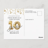 Klasse Reünie 10 Jaar Black Gold Ballonnen Uitnodi Briefkaart (Achterkant)