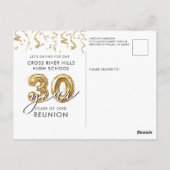 Klasse reünie 30 jaar Black Gold Ballonnen Uitnodi Briefkaart (Achterkant)