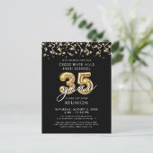 Klasse reünie 35 jaar Black Gold Ballonnen Uitnodi Briefkaart (Staand voorkant)