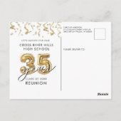 Klasse reünie 35 jaar Black Gold Ballonnen Uitnodi Briefkaart (Achterkant)