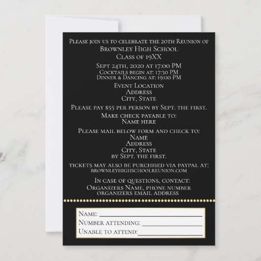 Klasse reünie aankondiging ontwerp (Achterkant)