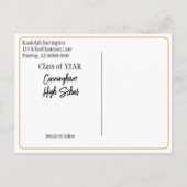 Klasse reünie Bewaar de datum Zwart Goud Briefkaart (Achterkant)