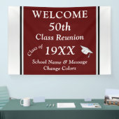 Klasse reünie ideeën 50 jaar, wijzig jaar, kleuren spandoek (Beurs)