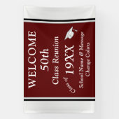 Klasse reünie ideeën 50 jaar, wijzig jaar, kleuren spandoek (Verticaal)