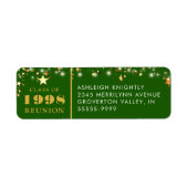 Klasse Reünie Jaar Groen Goud Sterren Etiket (Voorkant)