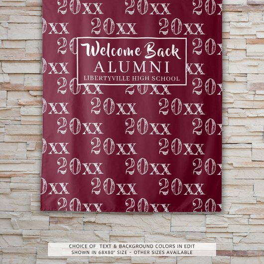 Klasse Reünie Jaar Maroon Achtergrond Foto Prop Wandkleed