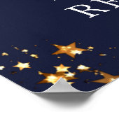 Klasse Reünie Jaar Welkom Marine Blauw Gouden Ster Poster (Hoek)