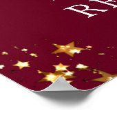 Klasse Reünie Jaar Welkom Maroon Gouden Sterren Poster (Hoek)