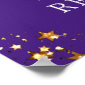 Klasse Reünie Jaar Welkom Paarse Gouden Sterren Poster (Hoek)