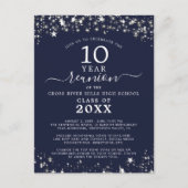 Klasse Reünie Marine Blauwe Sterren Lichten Elk Ja Briefkaart (Voorkant)