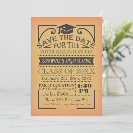 Klasse reünie ontwerp. kaart (Staand voorkant)