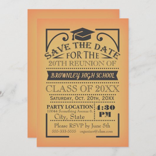 Klasse reünie ontwerp. kaart (Voorkant / Achterkant)