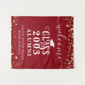 Klasse Reünie Red Welkomstklas Jaar Alumni Wandkleed (Voorkant (horizontaal))