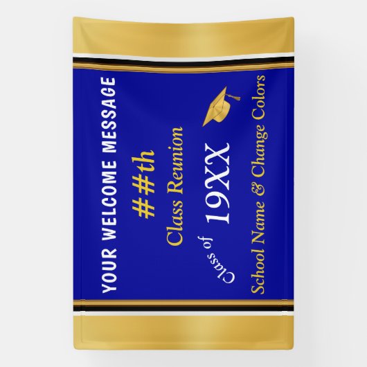 Klasse reünie spandoeken. Elk JAAR & KLEUREN, PROD Spandoek (Verticaal)