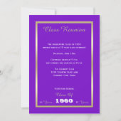 Klasse Reünie Uw Jaar Paarse en Goud Kaart (Voorkant)