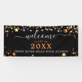 Klasse Reünie Welkom Oranje Sterren Aangepaste kle Spandoek (Horizontaal)