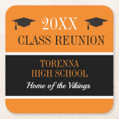 Klasse Reunion! AANPASSING VAN uw reünie-ONDERZETT Kartonnen Onderzetters (Voorkant)