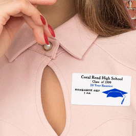 Klasse Reunion Black Blue Paper Name Tag Etiket
