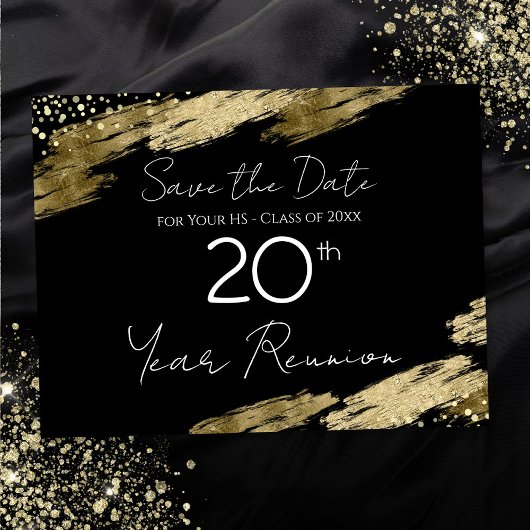 Klasse Reunion Black en Gold Elegant Briefkaart