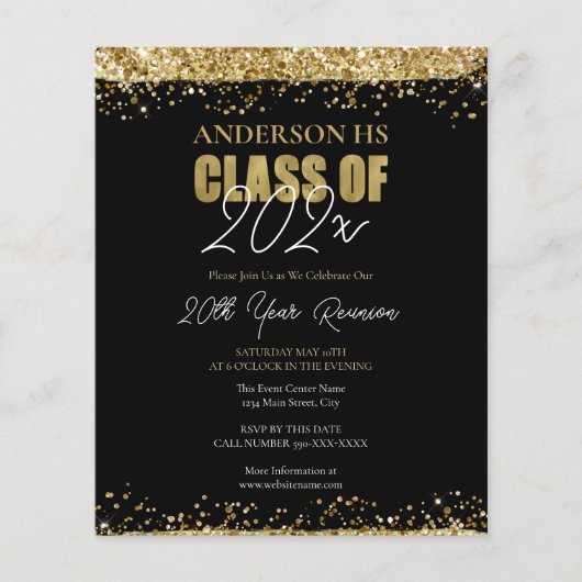 Klasse Reunion Black en Gold Glitter (Voorkant)