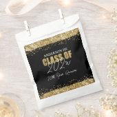 Klasse Reunion Black en Gold Glitter Bedankzakje (Geknipt)