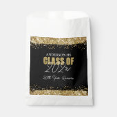 Klasse Reunion Black en Gold Glitter Bedankzakje (Voorkant)
