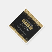 Klasse Reunion Black en Gold Glitter Servet (Hoek)