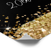 Klasse Reunion Black en Gold Glitter Welkom Poster (Hoek)