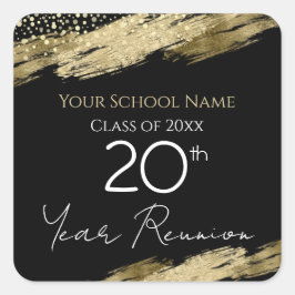 Klasse Reunion Black en Gold Vierkante Sticker