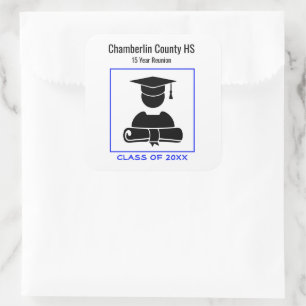 Klasse Reunion Black, helder en aangepast, speciaa Vierkante Sticker