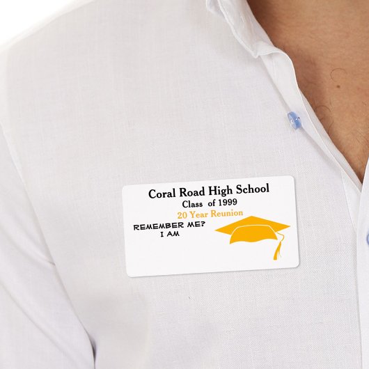 Klasse Reunion Black Oranje Papiernaamlabel Etiket