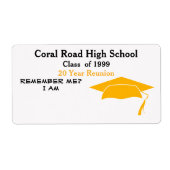 Klasse Reunion Black Oranje Papiernaamlabel Etiket (Voorkant)